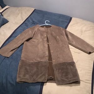 Zara Long Sweater/Jacket with Faux Fur Bottom